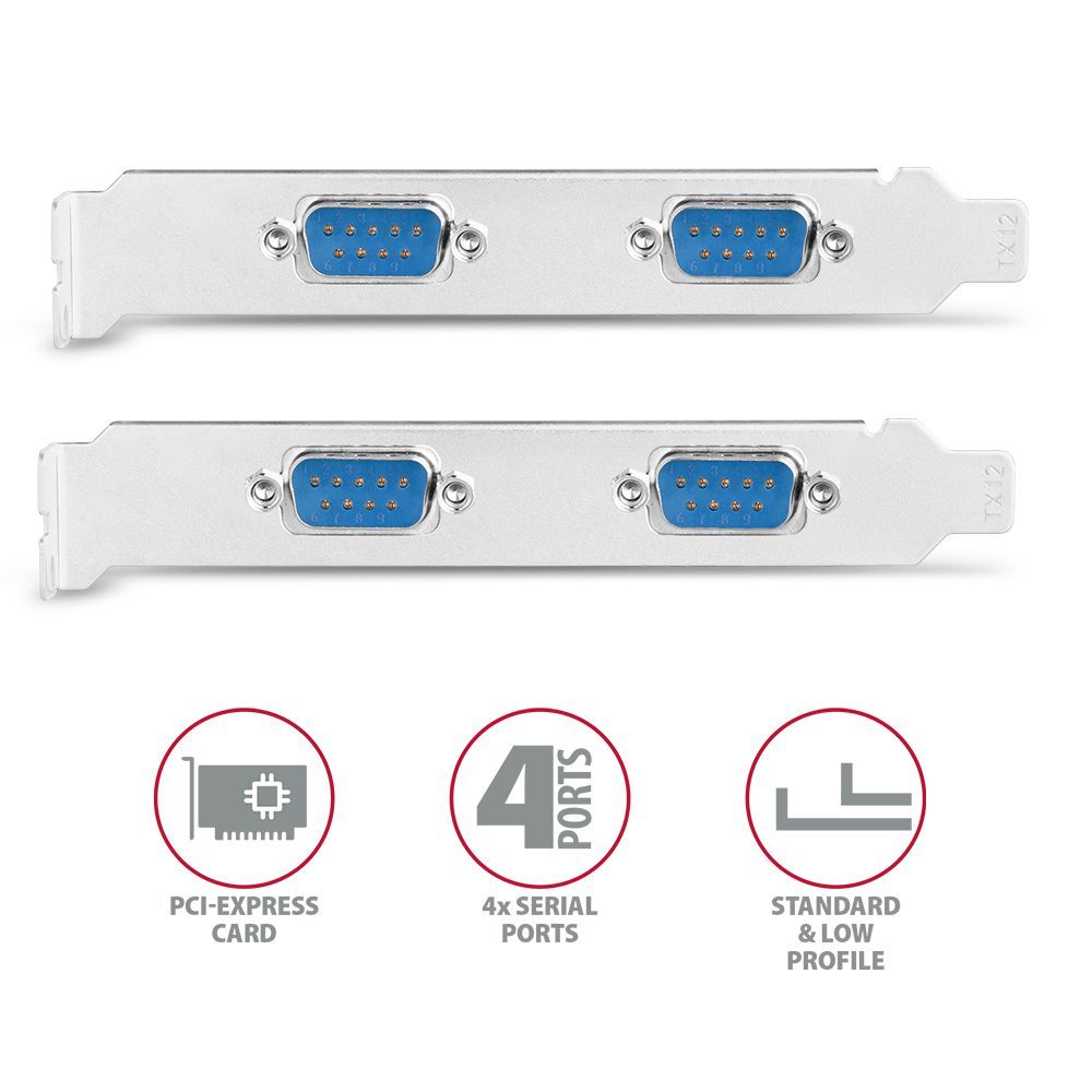 AXAGON PCEA-S4N PCIE Controller 4x Serial