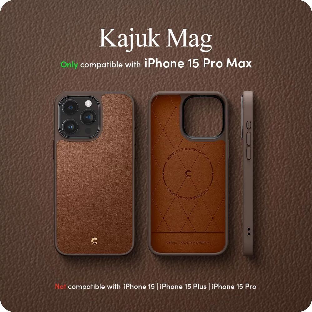 Spigen Cyrill Kajuk MagSafe iPhone 15 Pro Max Saddle Brown