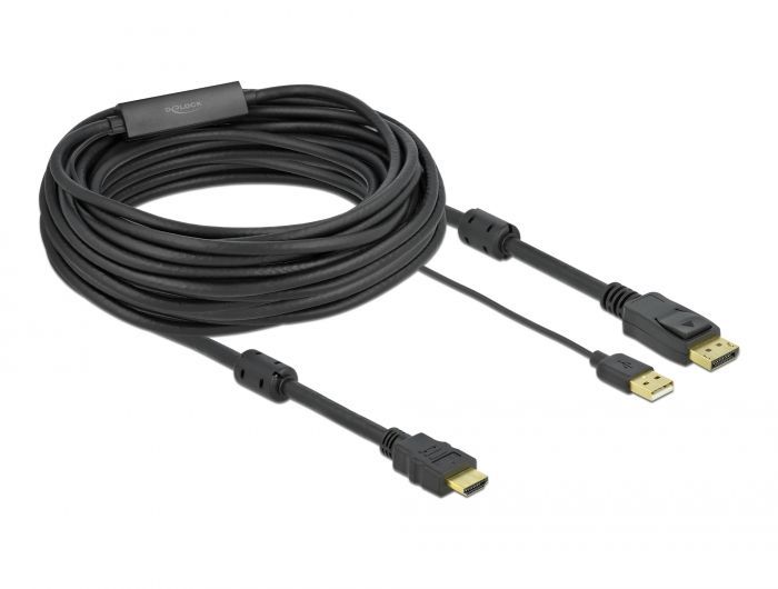 DeLock HDMI to DisplayPort cable 4K 30 Hz 10m Black