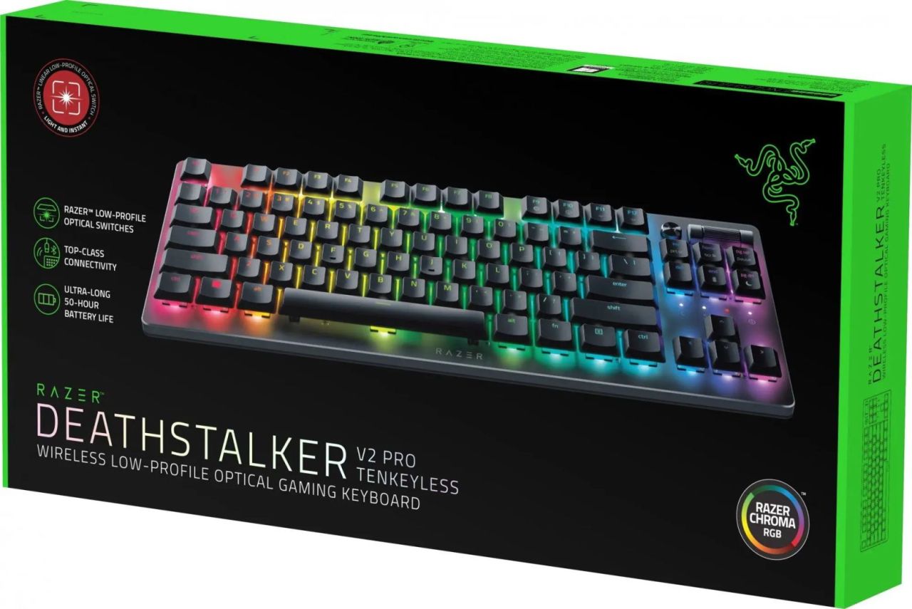 Razer DeathStalker V2 Pro Tenkeyless Linear Optical Red Switch Keyboard Black US