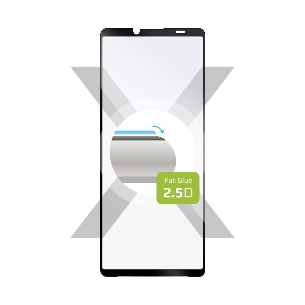 FIXED teljes kijelzőt fedő 2,5D edzett üvegfólia Sony Xperia 10 V, fekete