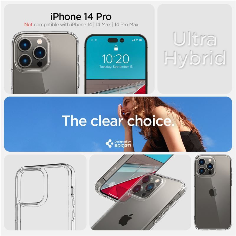 Spigen Ultra Hybrid, crystal clear - iPhone 14 Pro