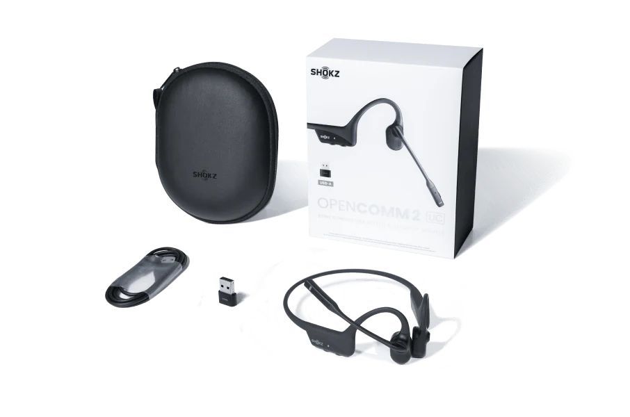 Shokz Opencomm2 UC USB-A Dongle Bluetooth Headset Black