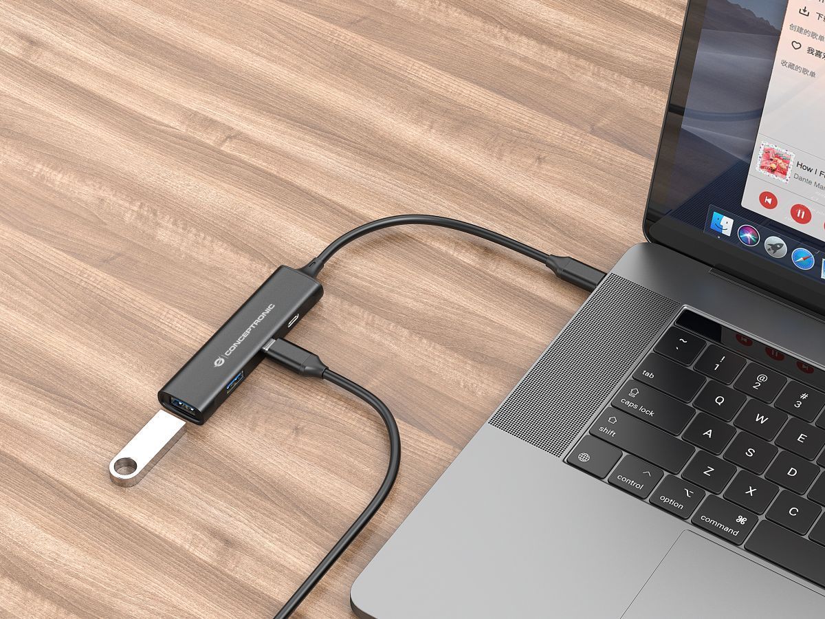 Conceptronic 4-Port USB-C HUB Black