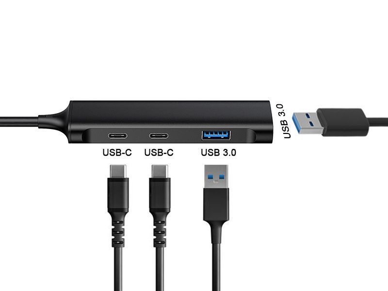 Conceptronic 4-Port USB-C HUB Black