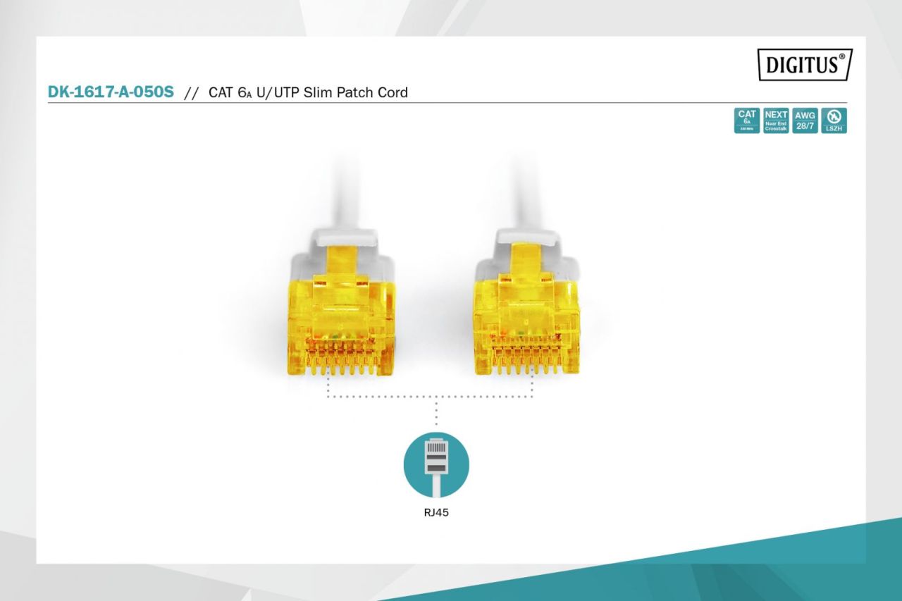 Digitus CAT6A U-UTP Patch Cable 5m Grey