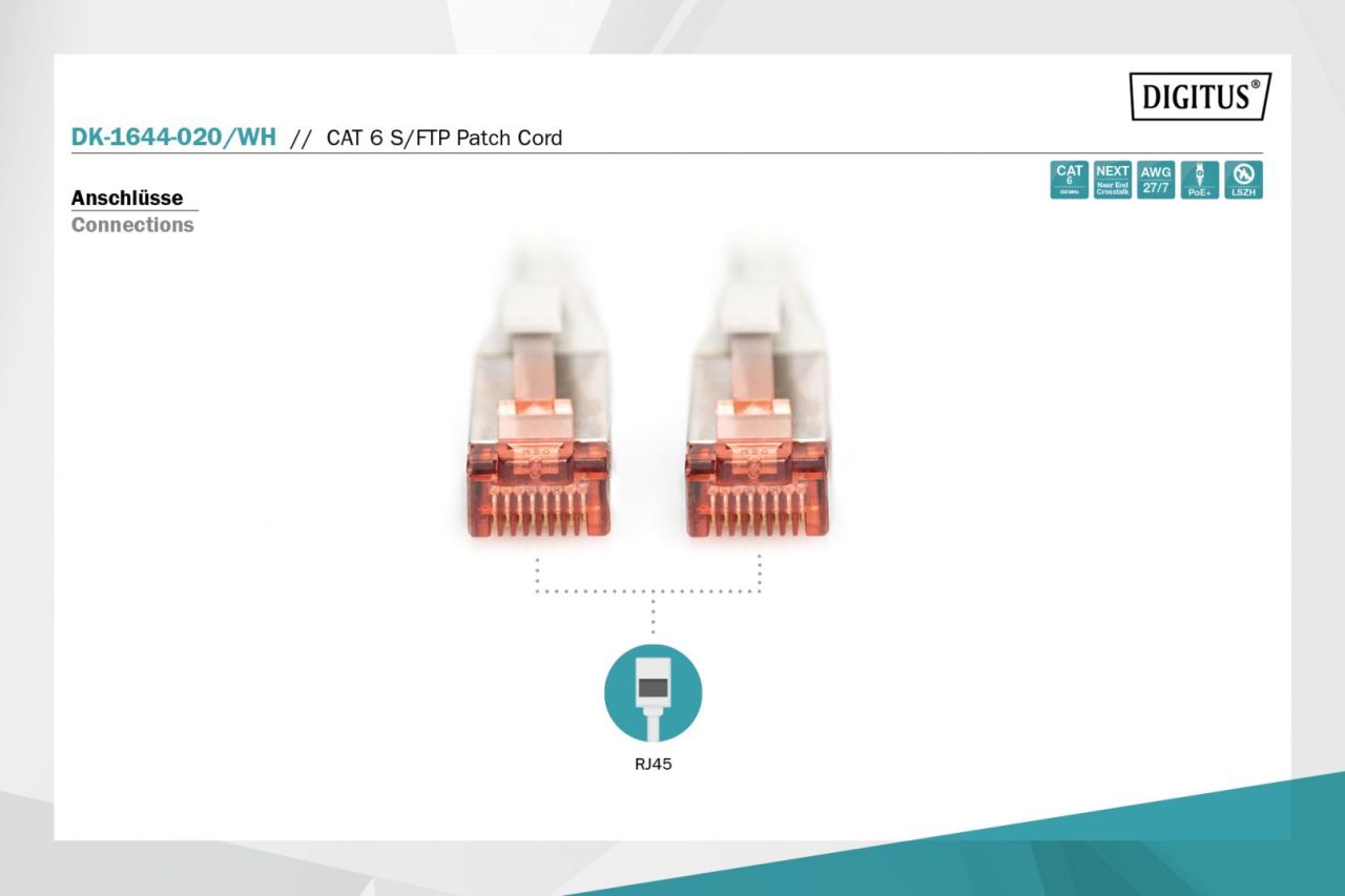 Digitus CAT6 S-FTP Patch Cable 2m White