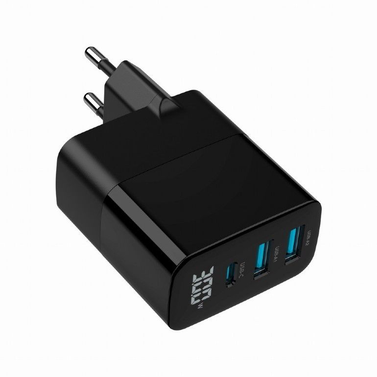 Gembird 3-Port 30W USB Fast Charger Black