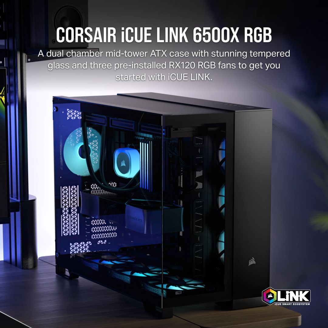 Corsair iCUE LINK 6500X RGB Tempered Glass Black