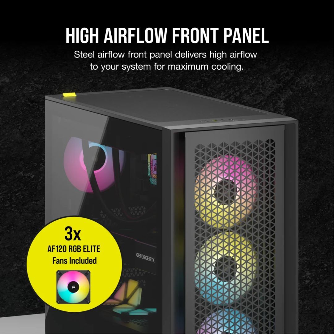 Corsair iCUE 4000D RGB AIRFLOW Tempered Glass Black