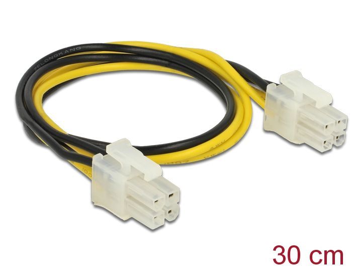 DeLock Power cable P4 male > P4 male 30cm