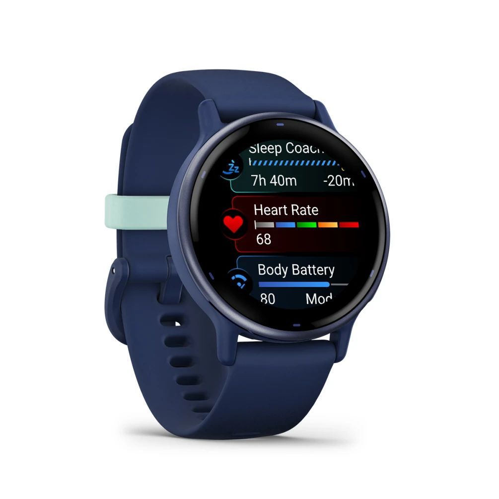 Garmin Vivoactive 5 Metallic navy Aluminium bezel with navy case and silicone band