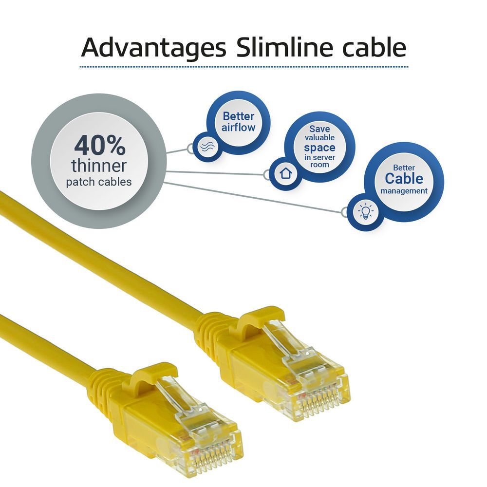 ACT CAT6A U-UTP Patch Cable 7m Yellow