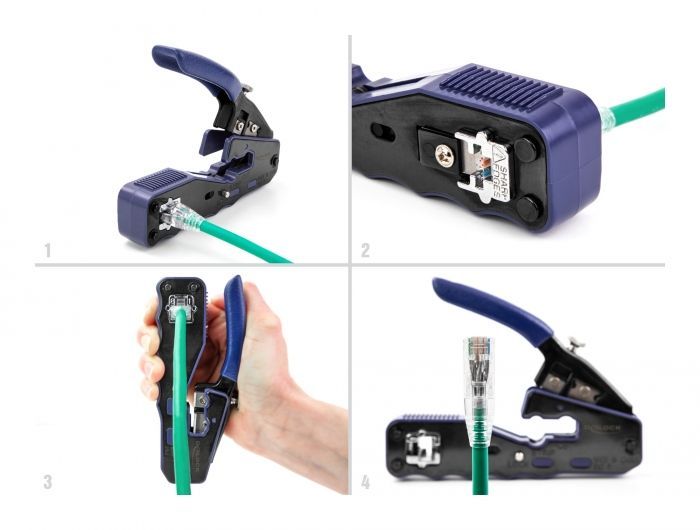 DeLock Crimping tool for 8P / RJ45 modular plugs with cutter and stripper (Easy-Connect)