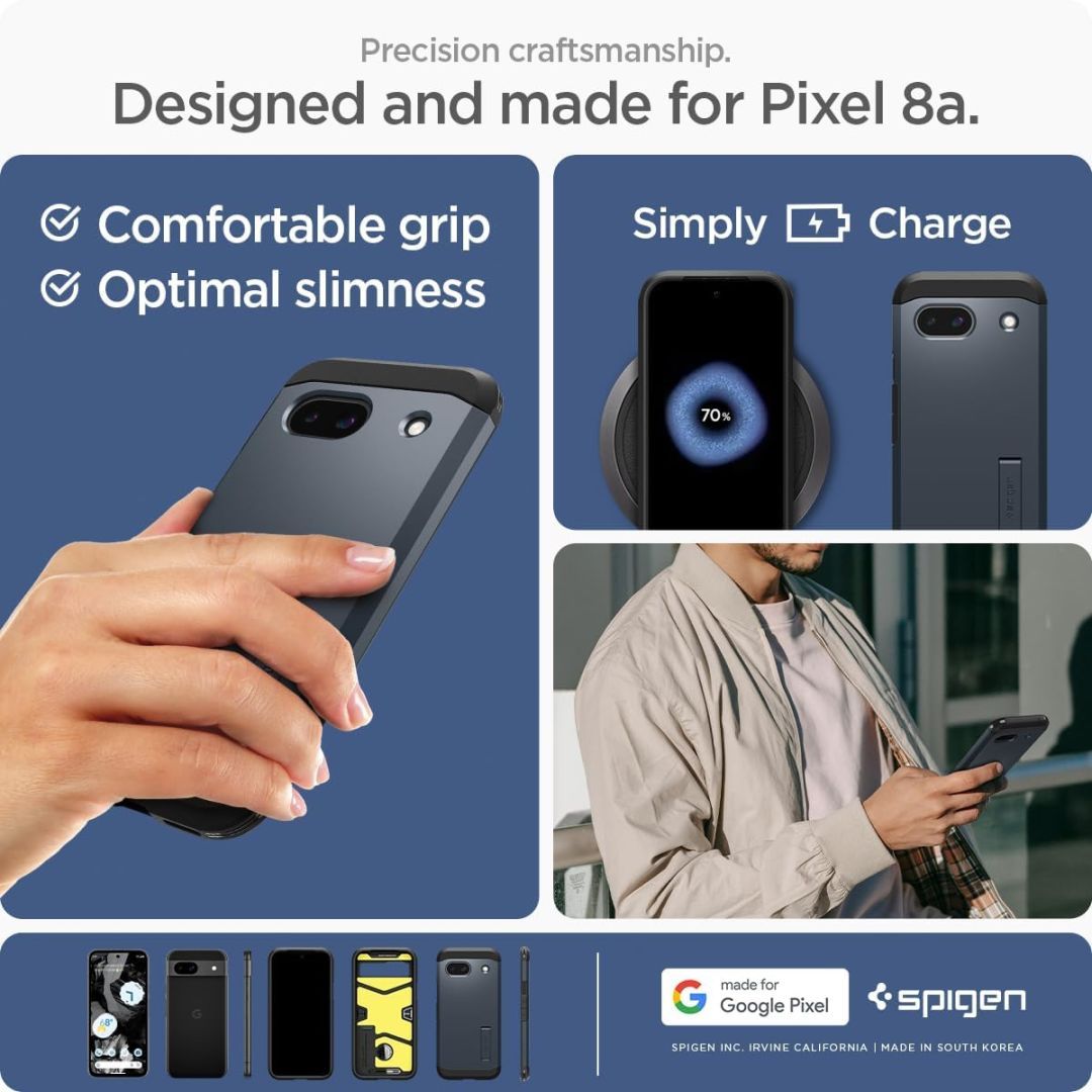 Spigen Tough Armor for Google Pixel 8a Metal Slate