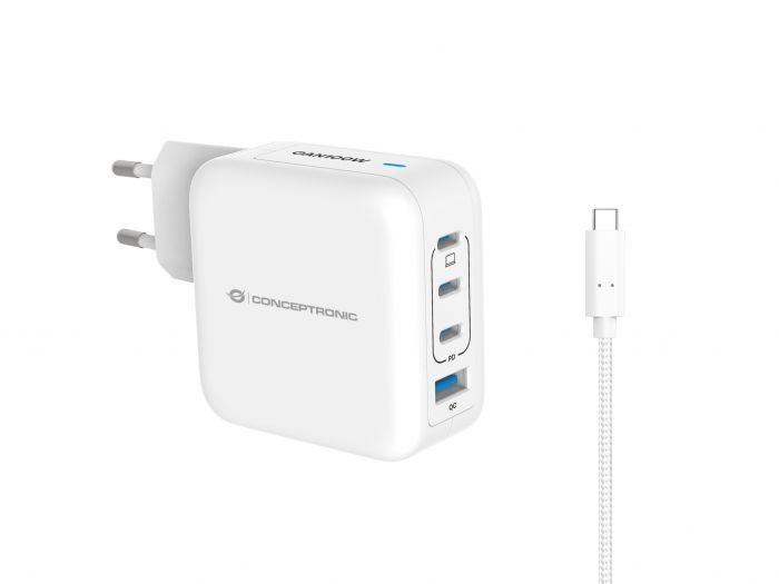 Conceptronic 4-Port 100W USB Charger White