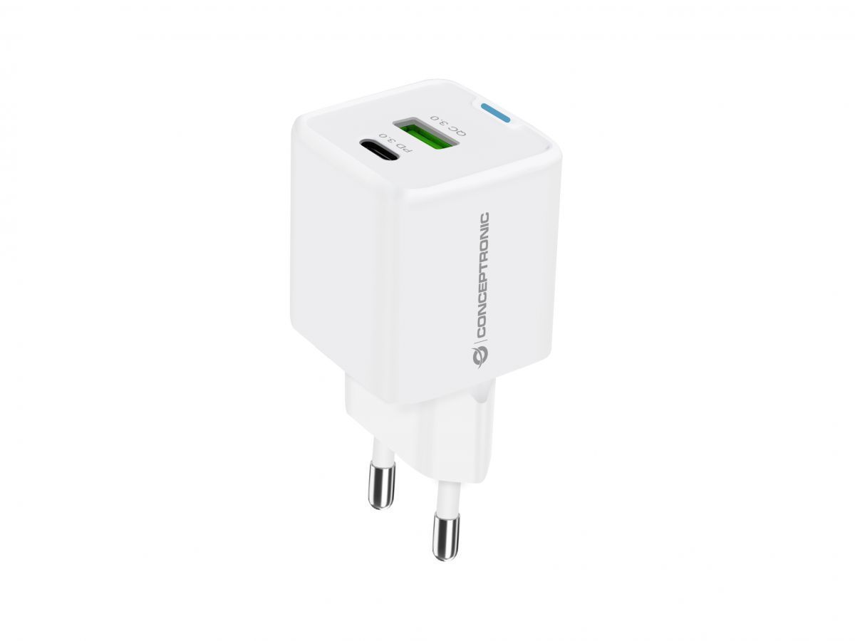 Conceptronic 2-Port 20W USB Charger White