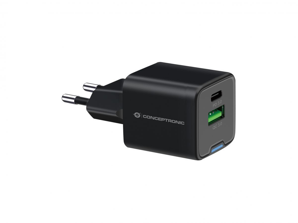 Conceptronic 2-Port 20W USB Charger Black