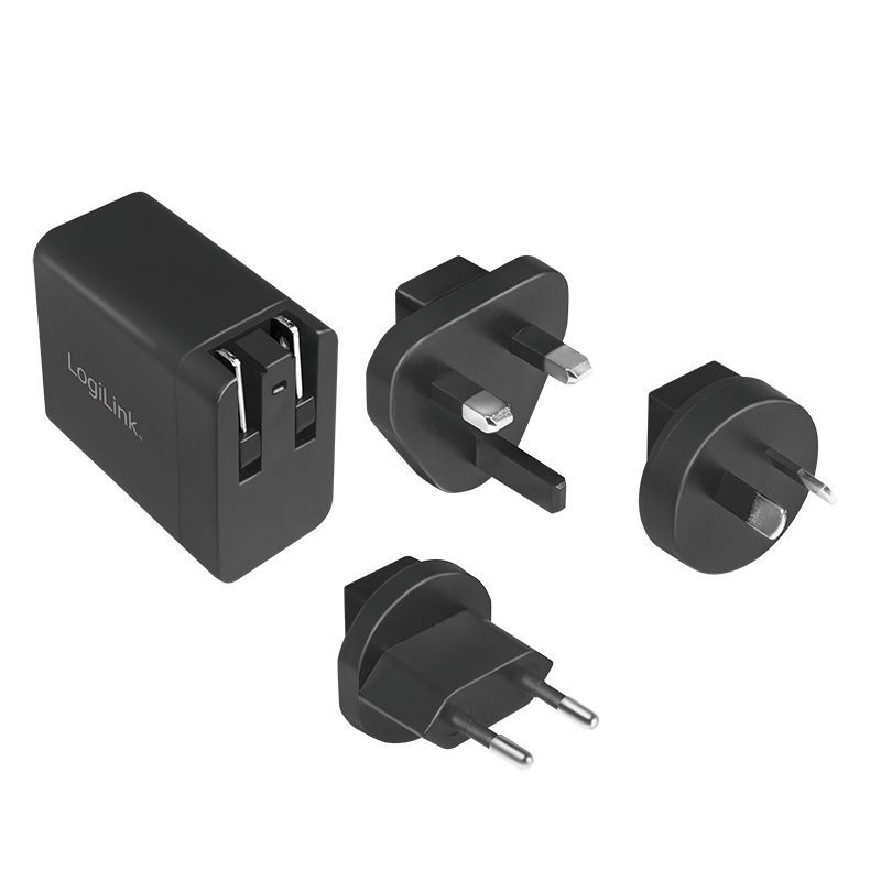 Logilink USB fast charging travel adapter set 3x adapters 10.5W Black