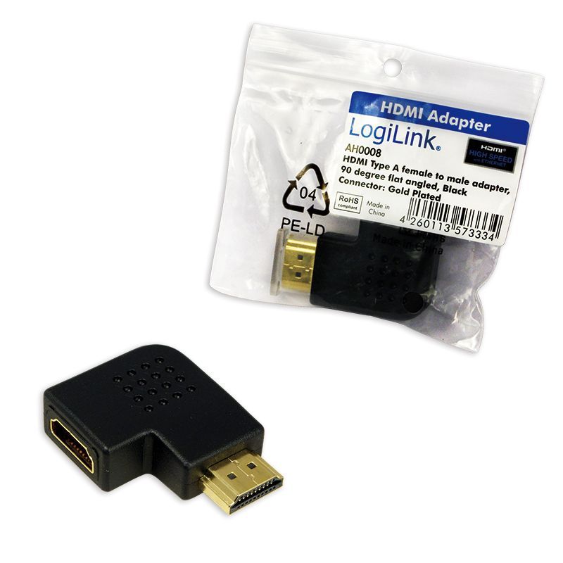 Logilink HDMI 90° flat angle Adapter Black