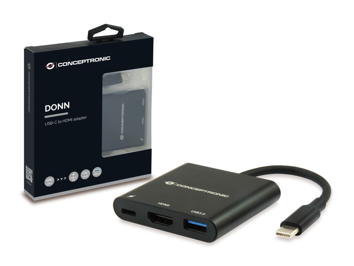 Conceptronic DONN01B 3in1 USB3.2 Gen 1 Docking Station Black