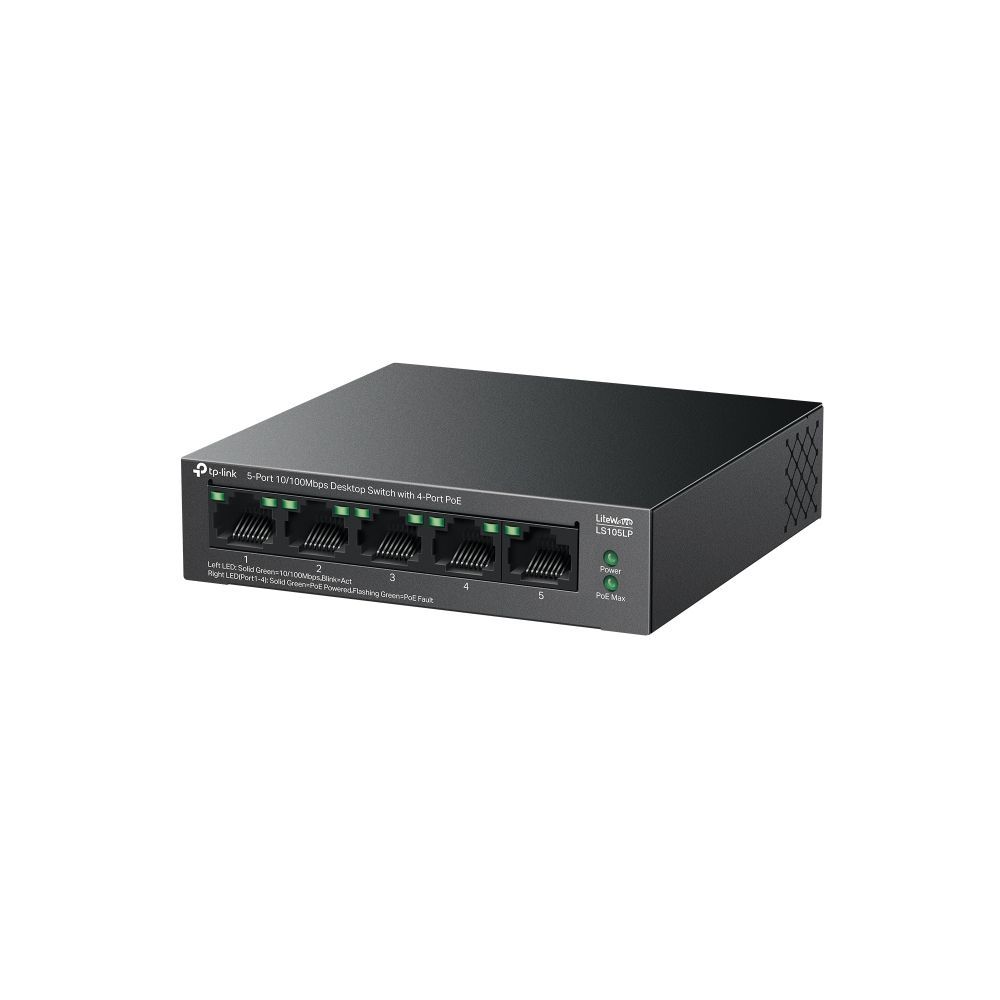 TP-Link LS105LP 5-Port 10/100Mbps Desktop Switch with 4-Port PoE