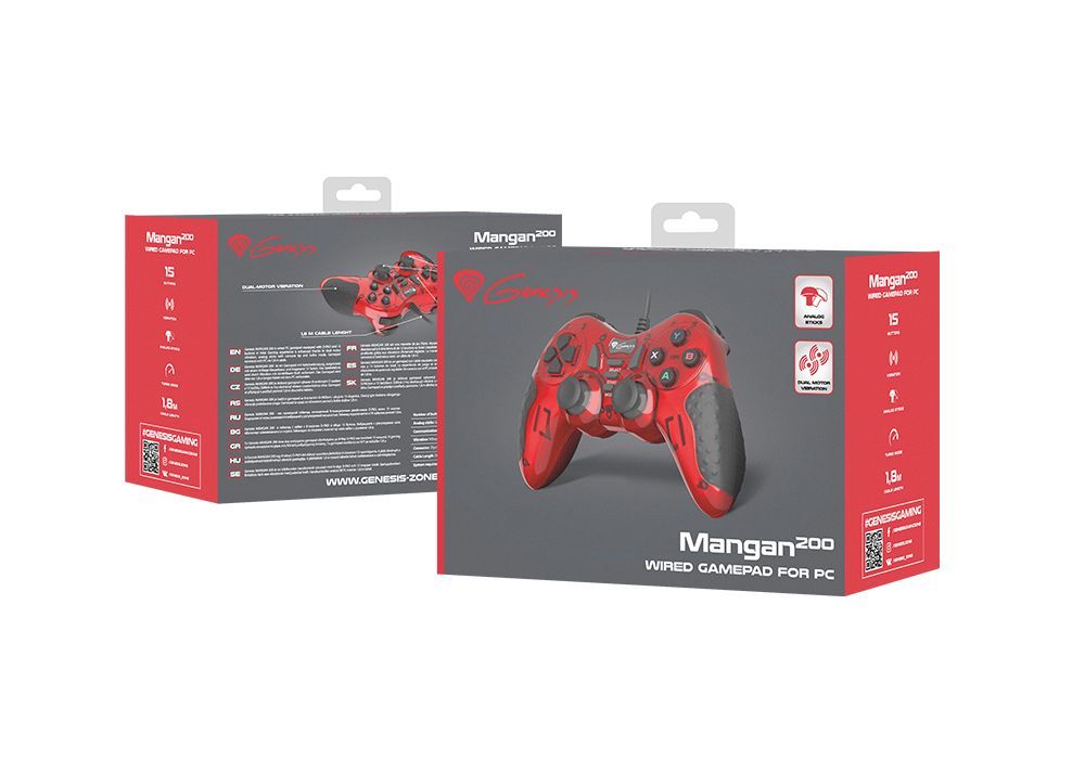 Natec Genesis Mangan 200 USB Gamepad Red