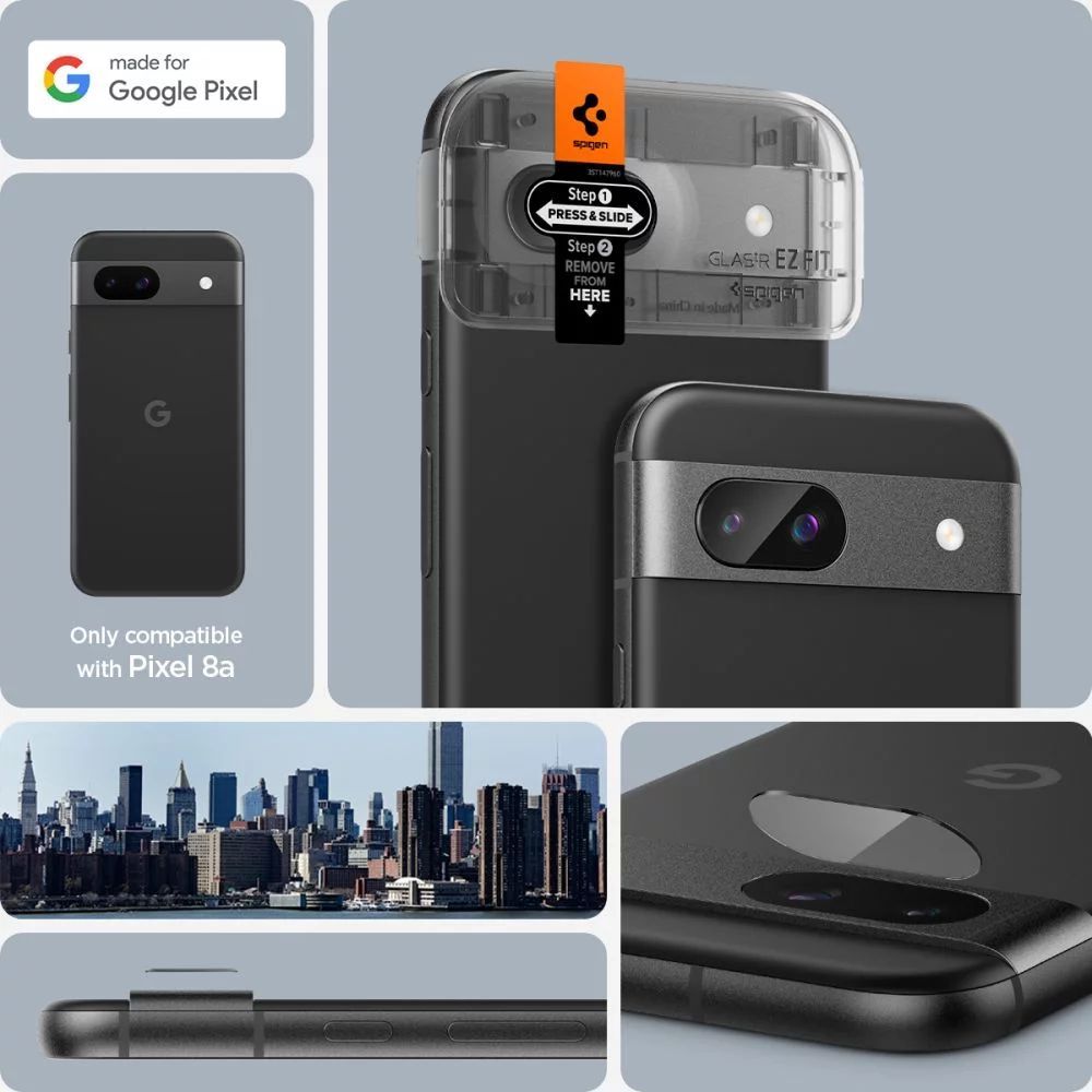 Spigen Glass tR EZ Fit Optik 2 Pack Google Pixel 8a Crystal Clear