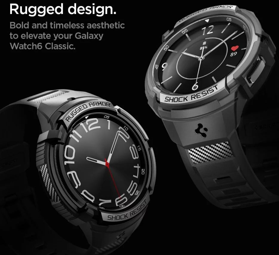 Spigen Rugged Armor Pro for Samsung Galaxy Watch6 Classic 47mm Black