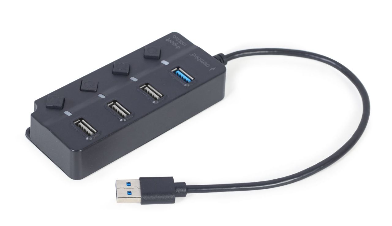 Gembird UHB-U3P1U2P3P-01 4-portos 1xUSB3.1 + 3xUSB2.0 HUB Black