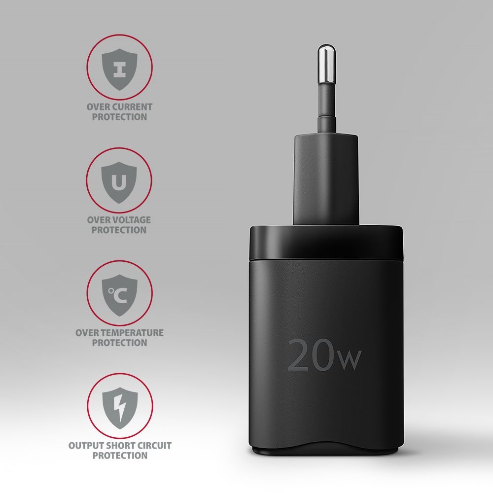 AXAGON ACU-PD20 PD3.0 & QC4+ Wall Charger 20W Black