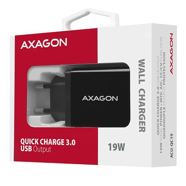 AXAGON ACU-QC19 Wall Charger Quick Charger 3.0 19W Black