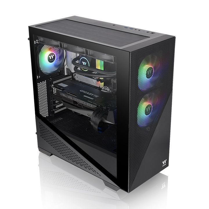 Thermaltake Divider 370 TG ARGB Mid Tower Chassis Tempered Glass Black