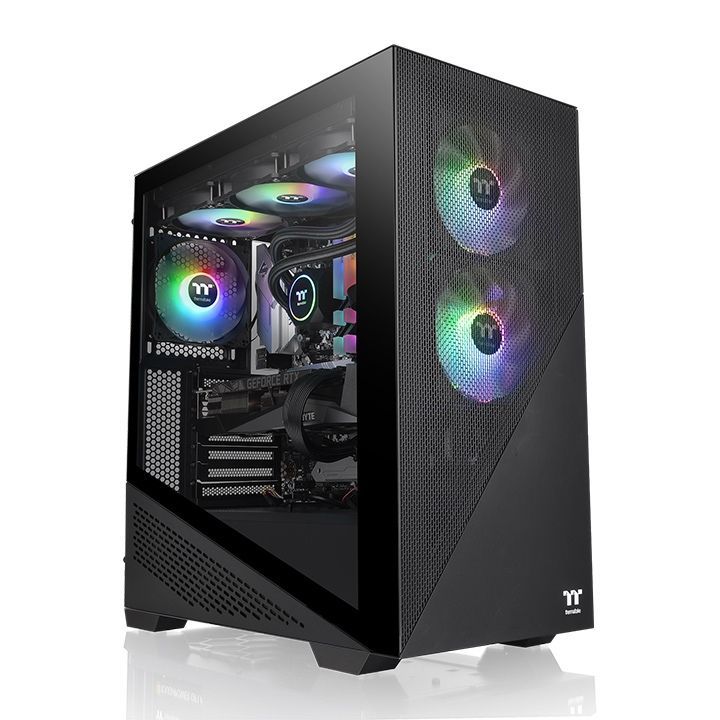 Thermaltake Divider 370 TG ARGB Mid Tower Chassis Tempered Glass Black