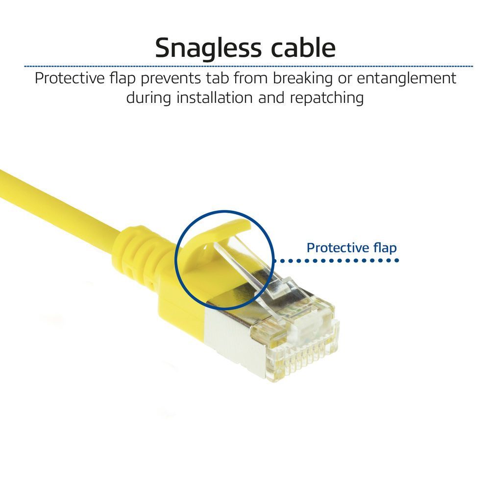 ACT CAT6A U-FTP Patch Cable 0,15m Yellow