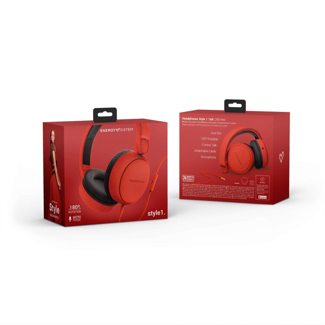 Energy Sistem Style 1 Talk Headset Chili Red