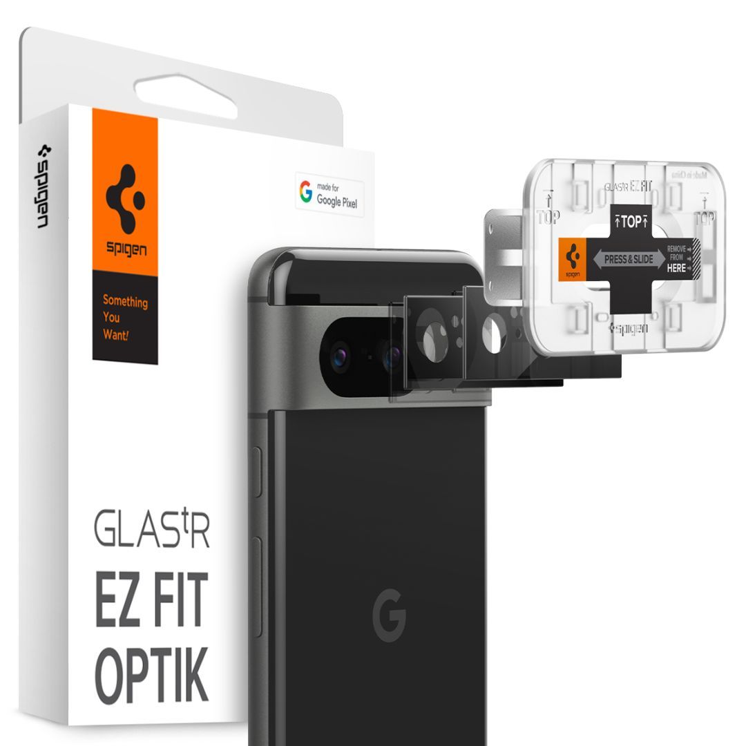 Spigen Google Pixel 8 Glass tR EZ Fit Optik Black (2 Pack)