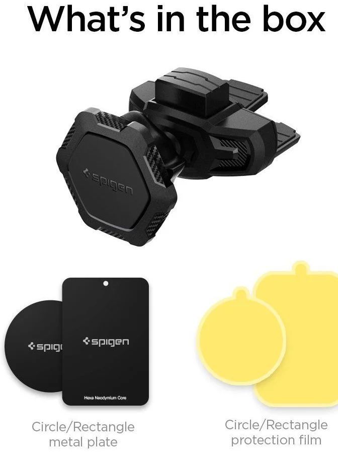 Spigen Car Mount Holder QS24 (CD Slot/Magnetic/Universal Compatibility) Black