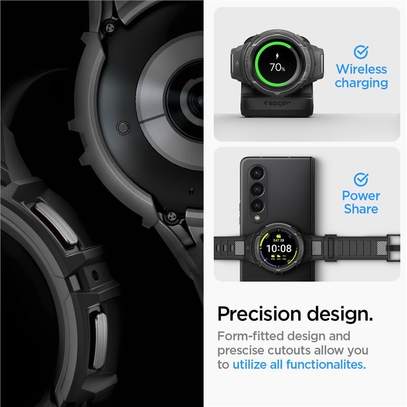 Spigen Rugged Armor Pro, black - Samsung Galaxy Watch5 Pro 45mm