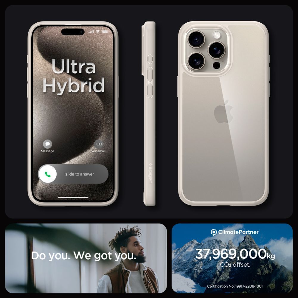 Spigen Ultra Hybrid iPhone 15 Pro Natural titanium