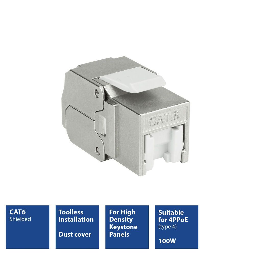 ACT Keystone Jack RJ45 CAT6 Shielded toolless with shutter