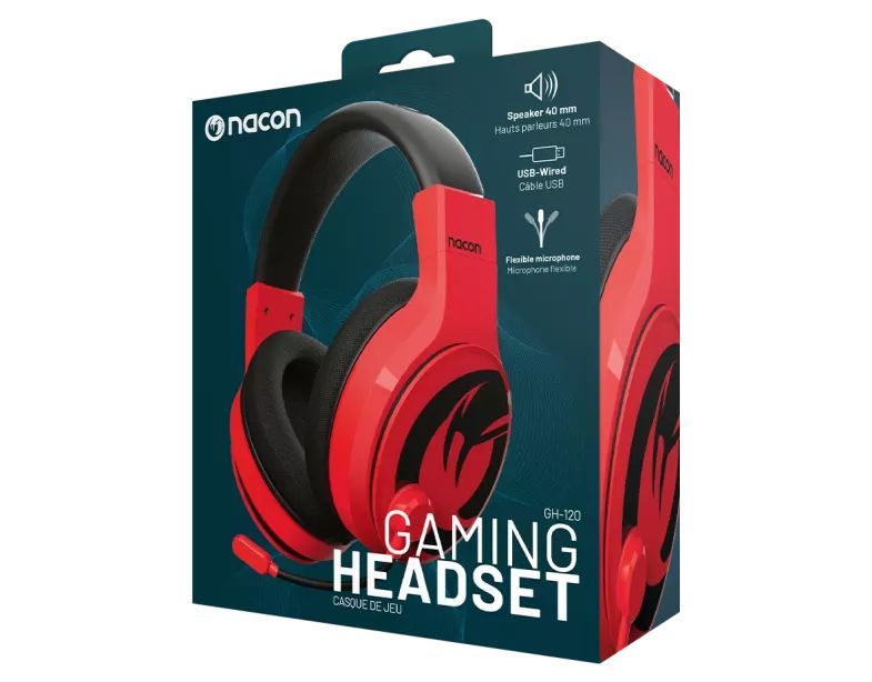 Nacon GH-120 Wired Stereo Gaming Headset Red