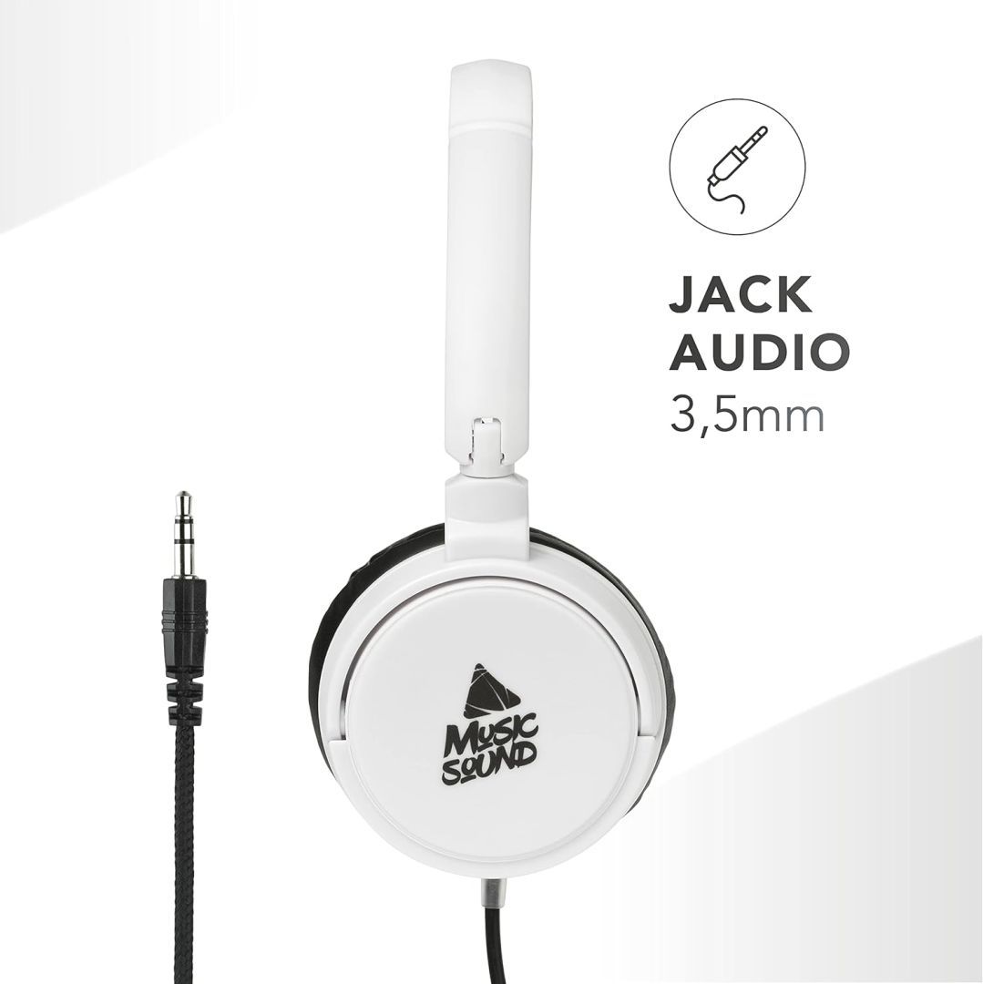 MUSICSOUND Over Ear Basic Wired Headset White