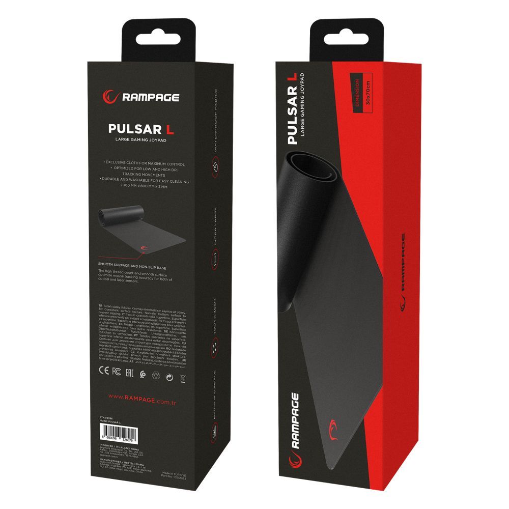 Rampage Pulsar L Gaming Mouse Pad Black