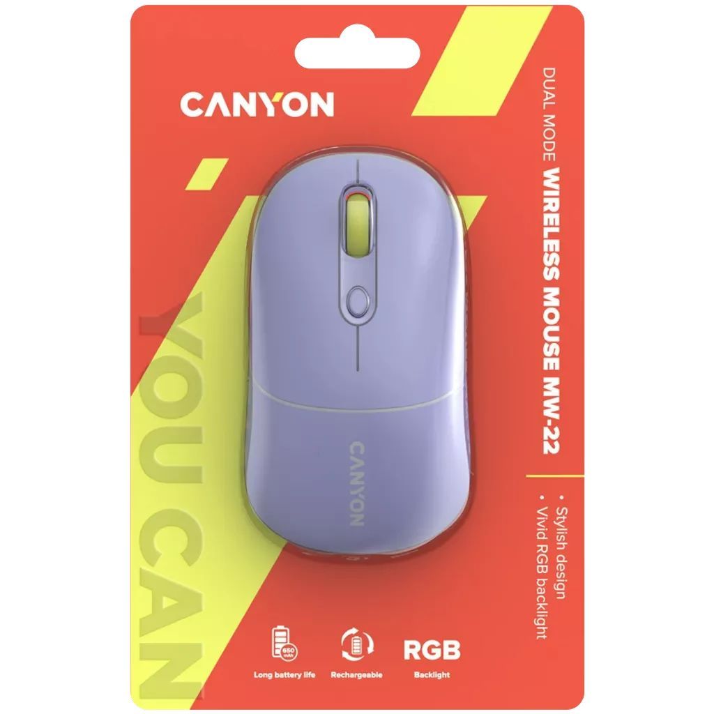 Canyon CNS-CMSW22ML Wireless Bluetooth Mouse Lavender