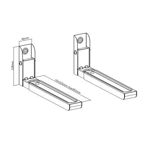 Gembird WM-U30-01-W Universal Heavy Duty Steel Wall Brackets White