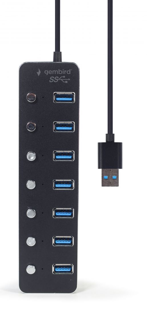 Gembird UHB-U3P7P-01 7-portos USB3.1 HUB Black