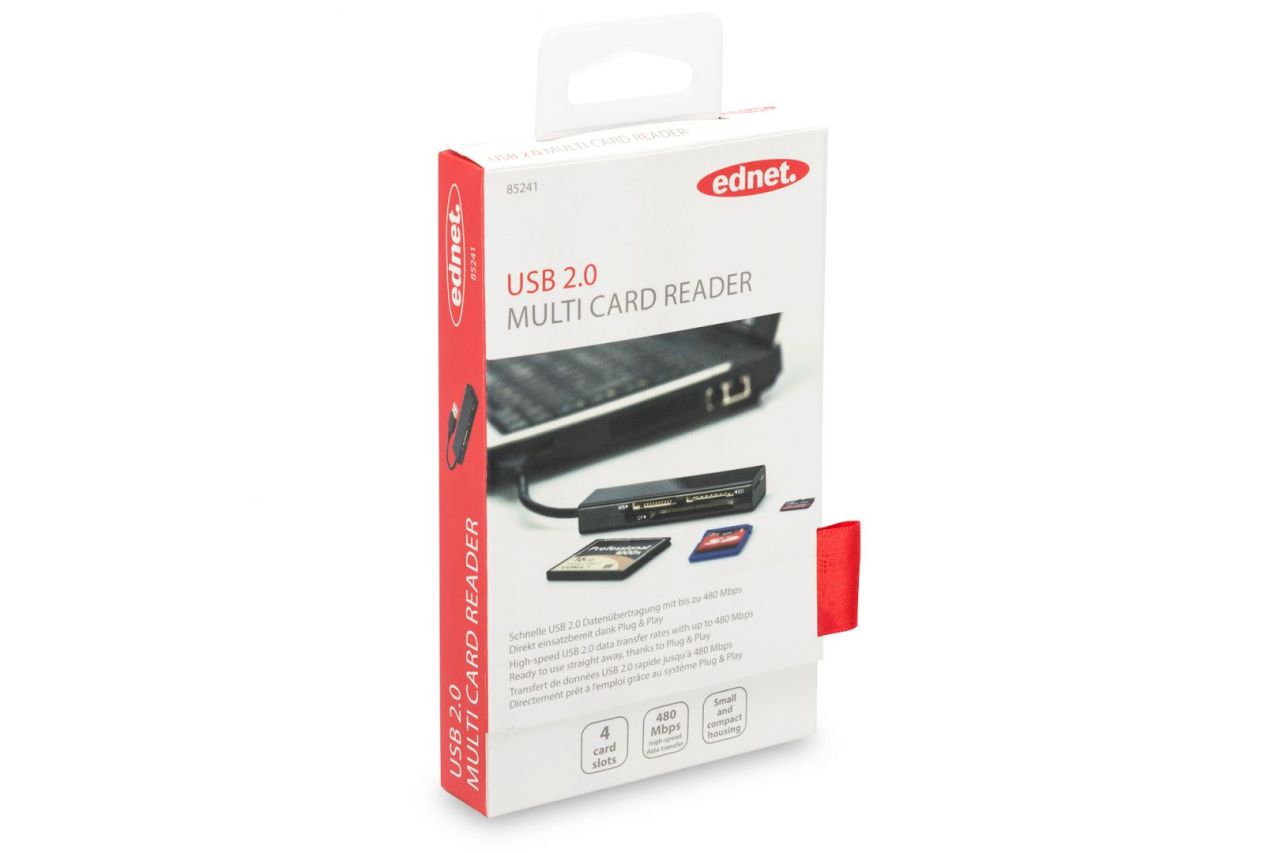 Ednet USB 2.0 4-port Card Reader Black