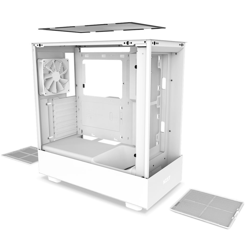 NZXT H5 Flow Tempered Glass White