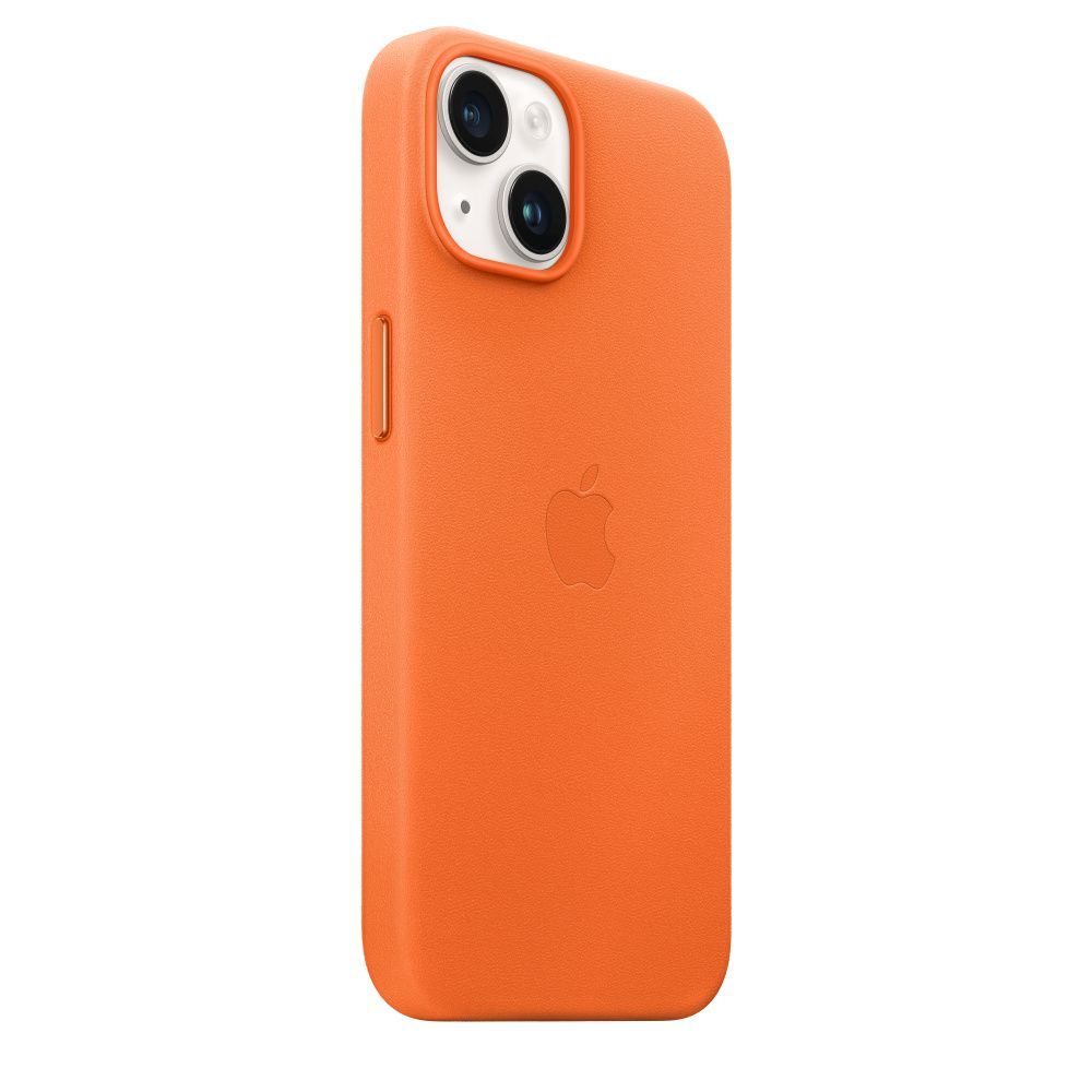 Apple iPhone 14 Leather Case with MagSafe Orange